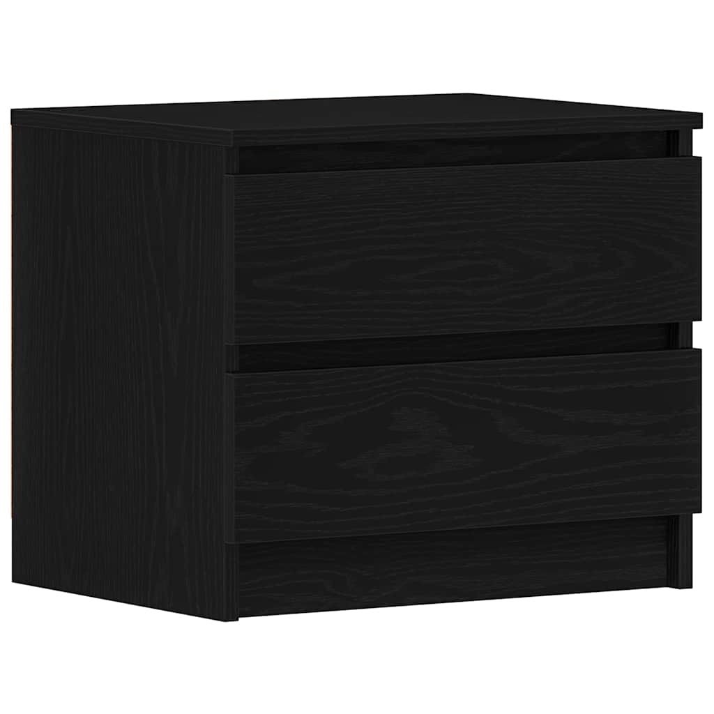 Bedside Cabinet Black oak 50 x 40 x 43.5 cm Engineered wood