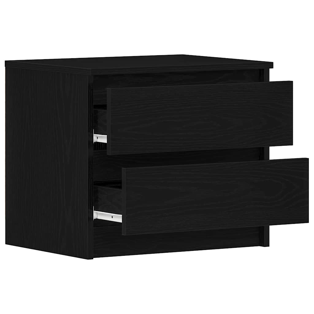 Bedside Cabinet Black oak 50 x 40 x 43.5 cm Engineered wood