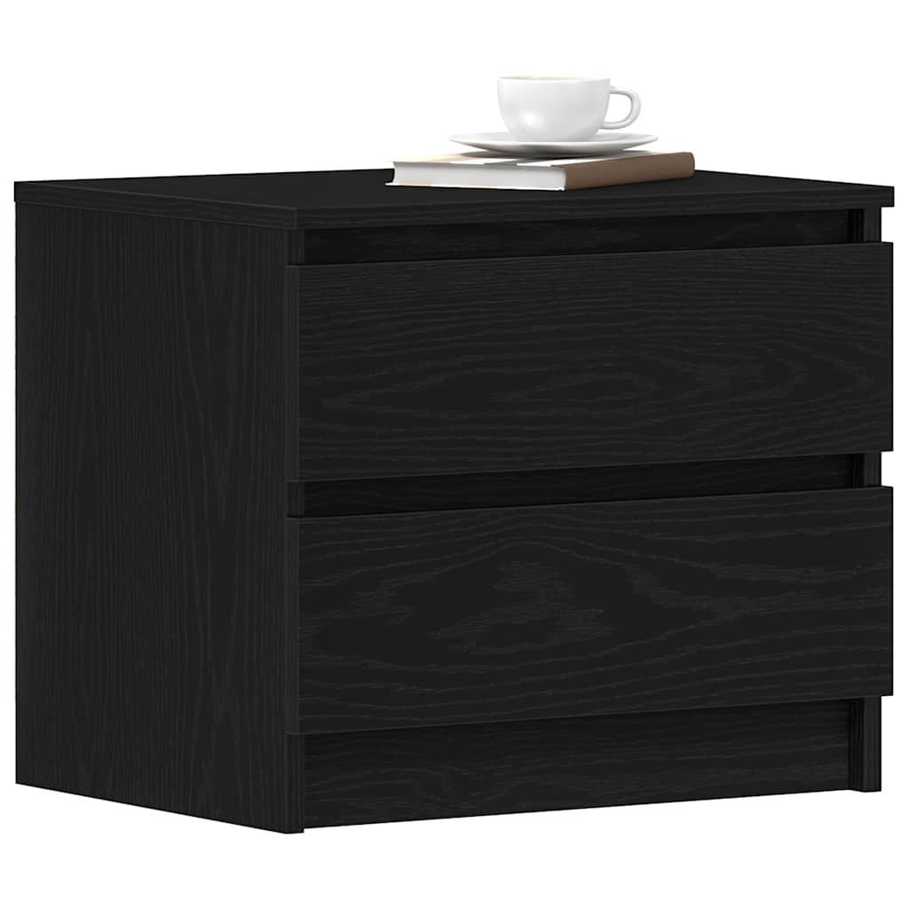 Bedside Cabinet Black oak 50 x 40 x 43.5 cm Engineered wood