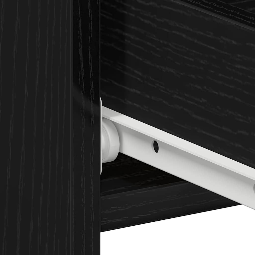 Bedside Cabinet Black oak 40 x 35 x 62.5 cm Engineered wood