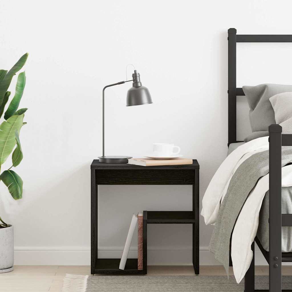 Bedside Cabinet Black oak 40 x 30 x 40 cm Engineered wood