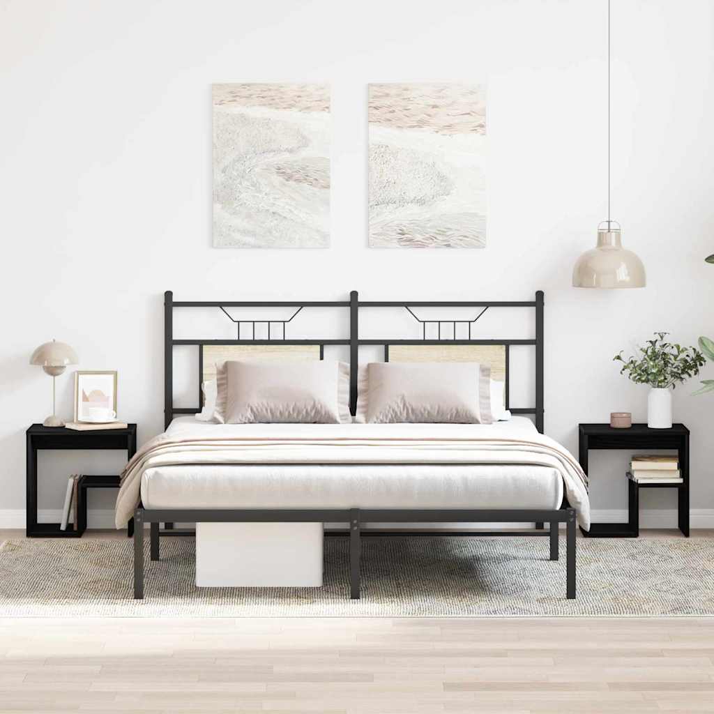 Bedside Cabinet 2 pcs Black oak 40 x 30 x 40 cm Engineered wood