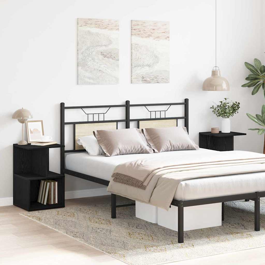 Bedside Cabinet 2 pcs Black oak 35 x 35 x 55 cm Engineered wood