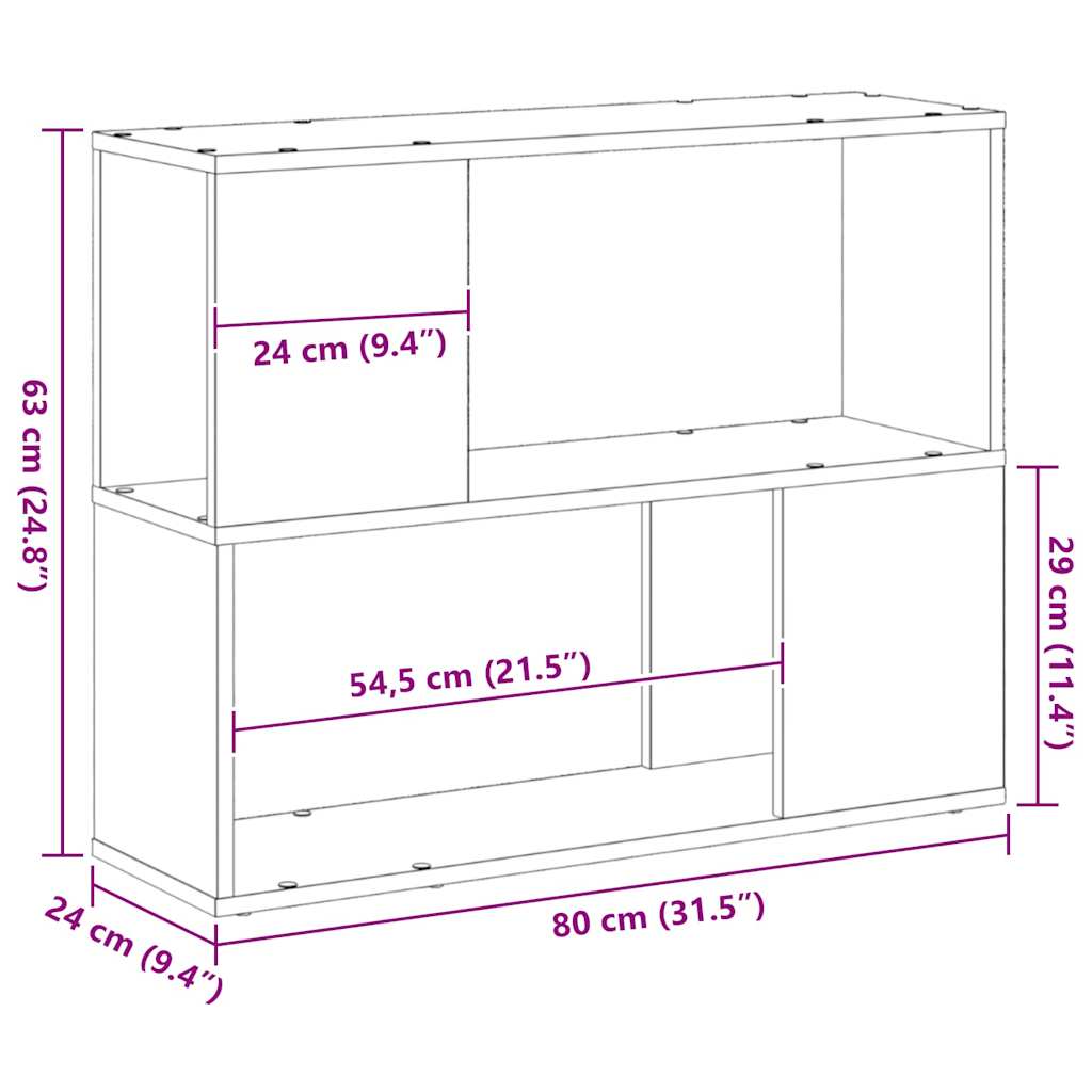 Entertainment Center Black 80 x 24 x 63 cm Engineered wood