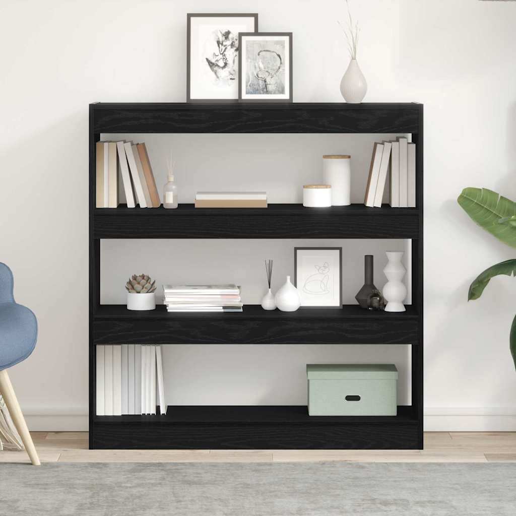 Book Cabinet Black oak 100 x 30 x 103 cm Engineered Wood