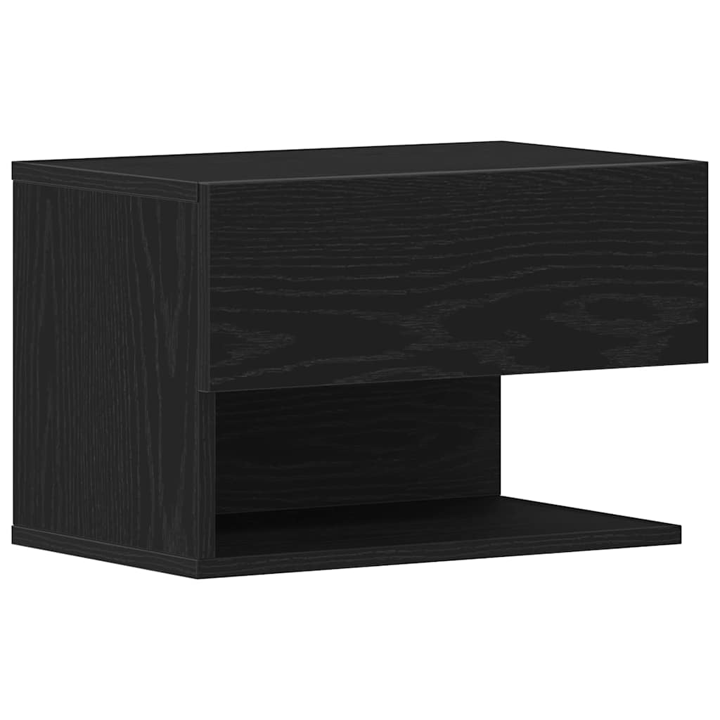 Bedside Cabinet Black oak 46 x 29.5 x 30 cm Engineered wood