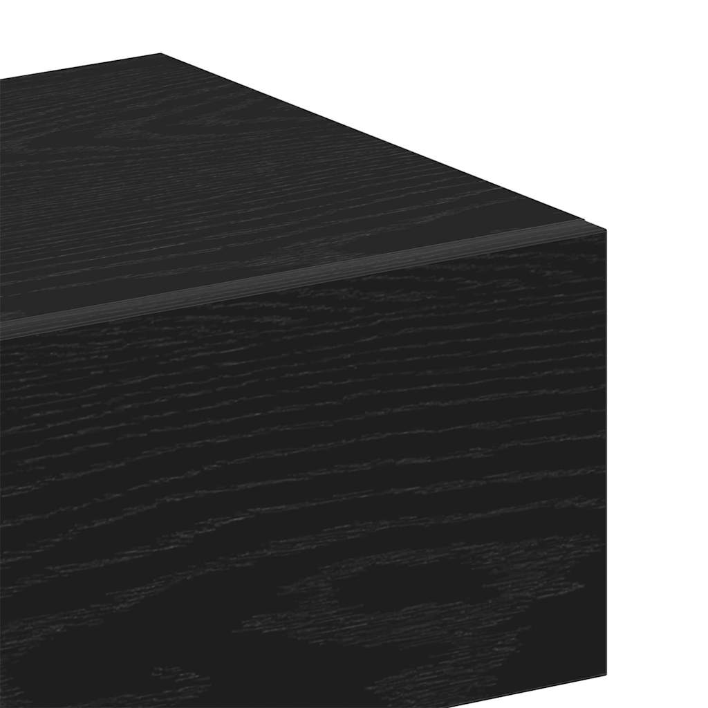 Bedside Cabinet with Drawer 2 pcs Black oak 46 x 29.5 x 30 cm