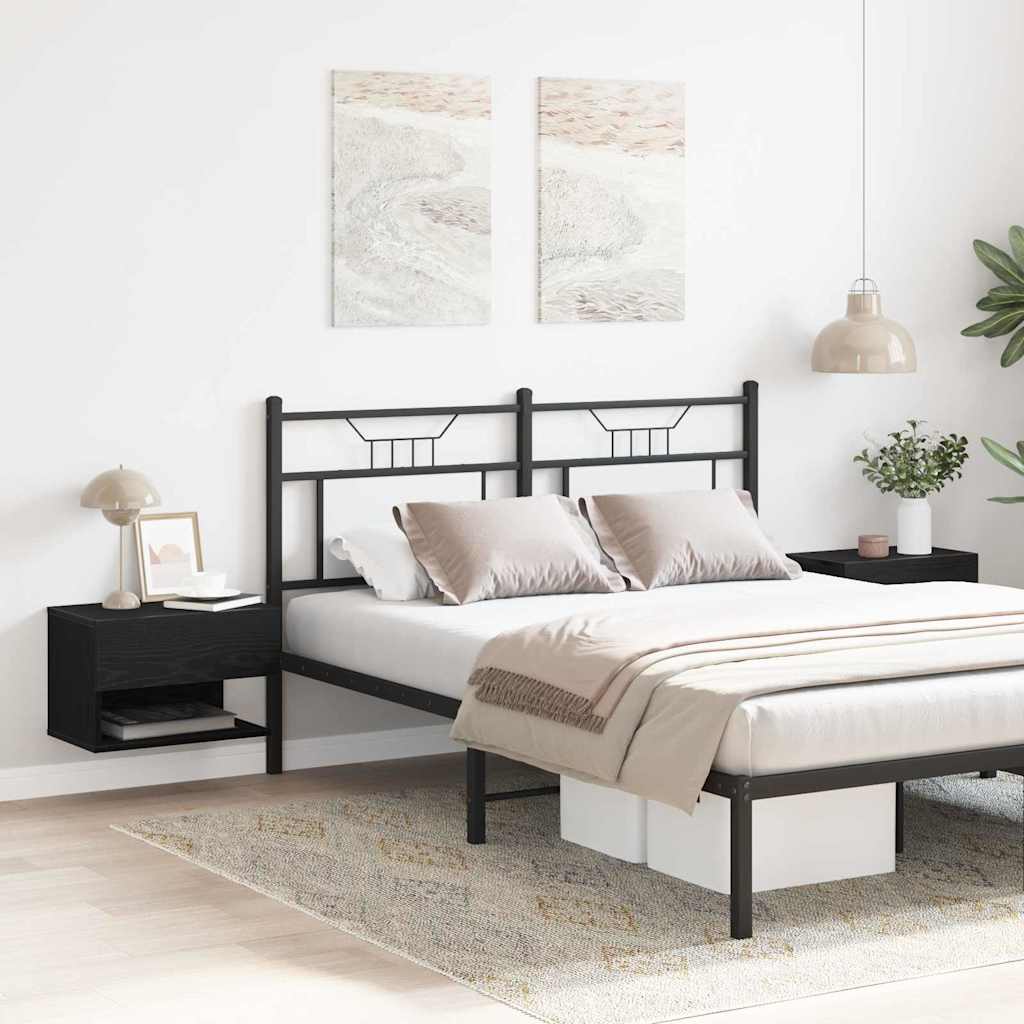 Bedside Cabinet with Drawer 2 pcs Black oak 46 x 29.5 x 30 cm