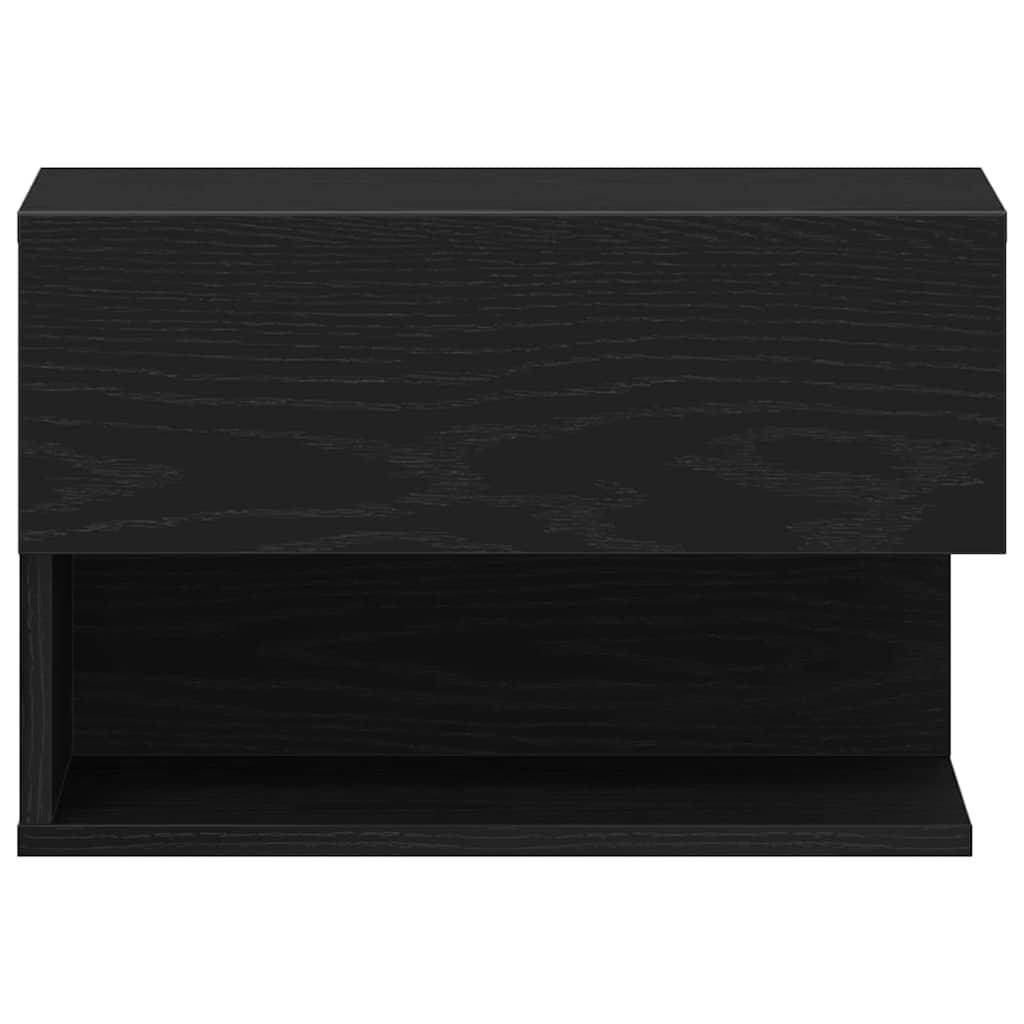 Bedside Cabinet with Drawer 2 pcs Black oak 46 x 29.5 x 30 cm