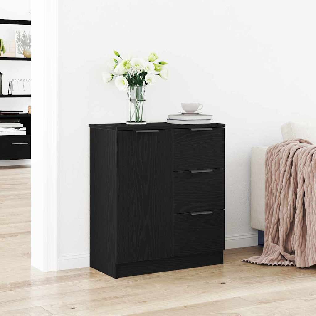 Sideboard with Drawer Black 60 x 30 x 70 cm Engineered wood