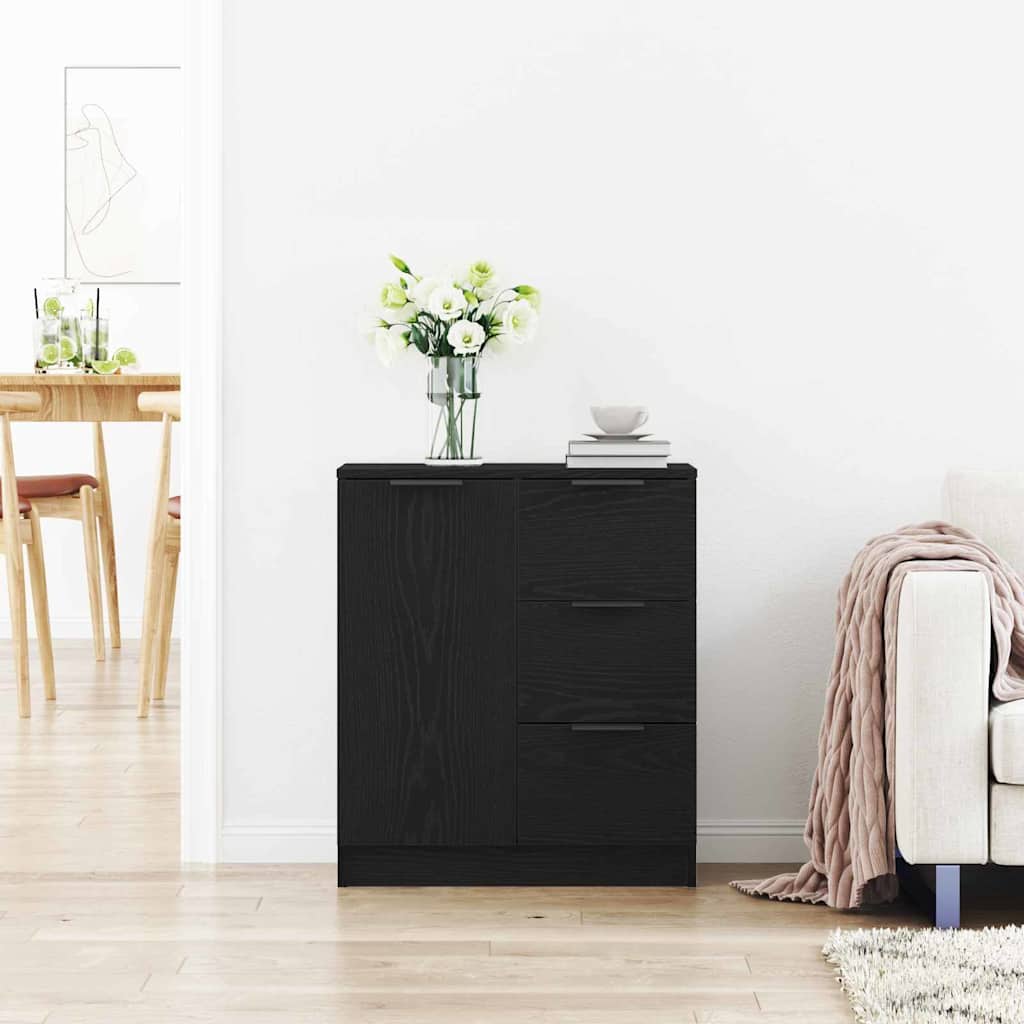 Sideboard with Drawer Black 60 x 30 x 70 cm Engineered wood