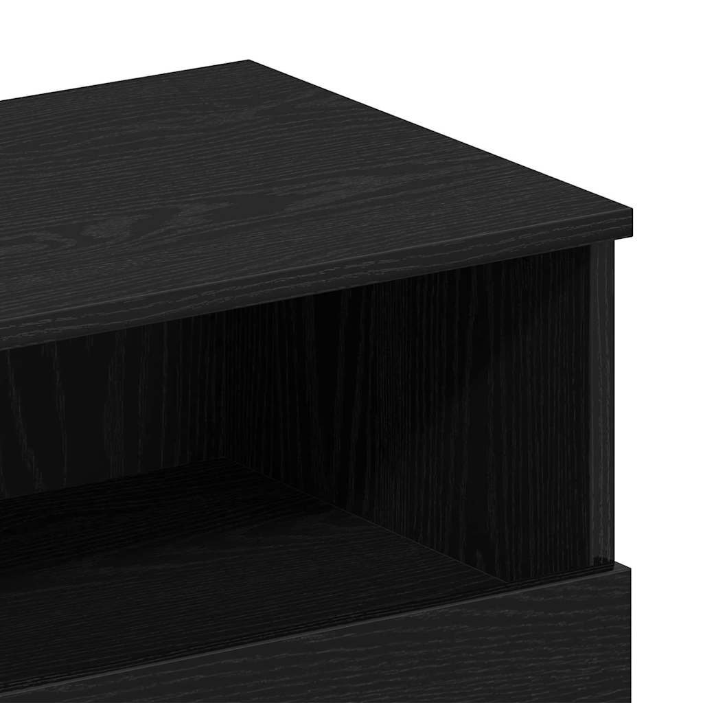 Bedside Cabinet Black oak 40 x 35 x 65 cm Engineered wood