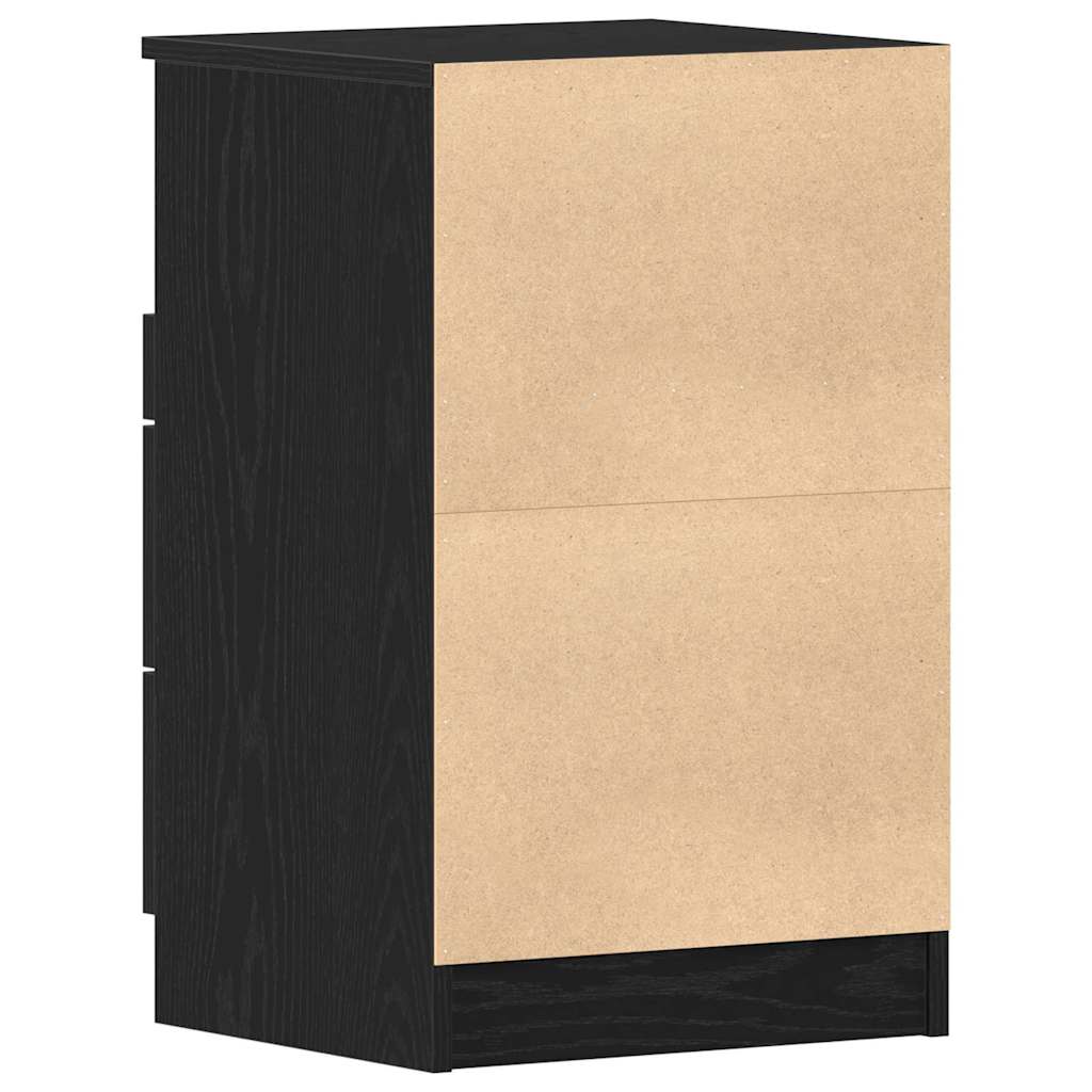 Bedside Cabinet 2 pcs Black oak 40 x 35 x 65 cm Engineered wood