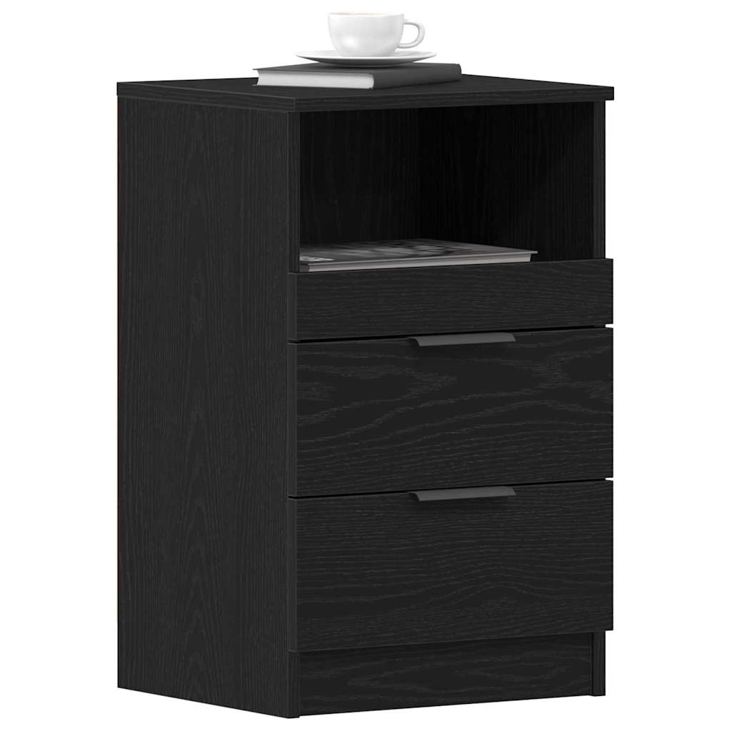 Bedside Cabinet 2 pcs Black oak 40 x 35 x 65 cm Engineered wood