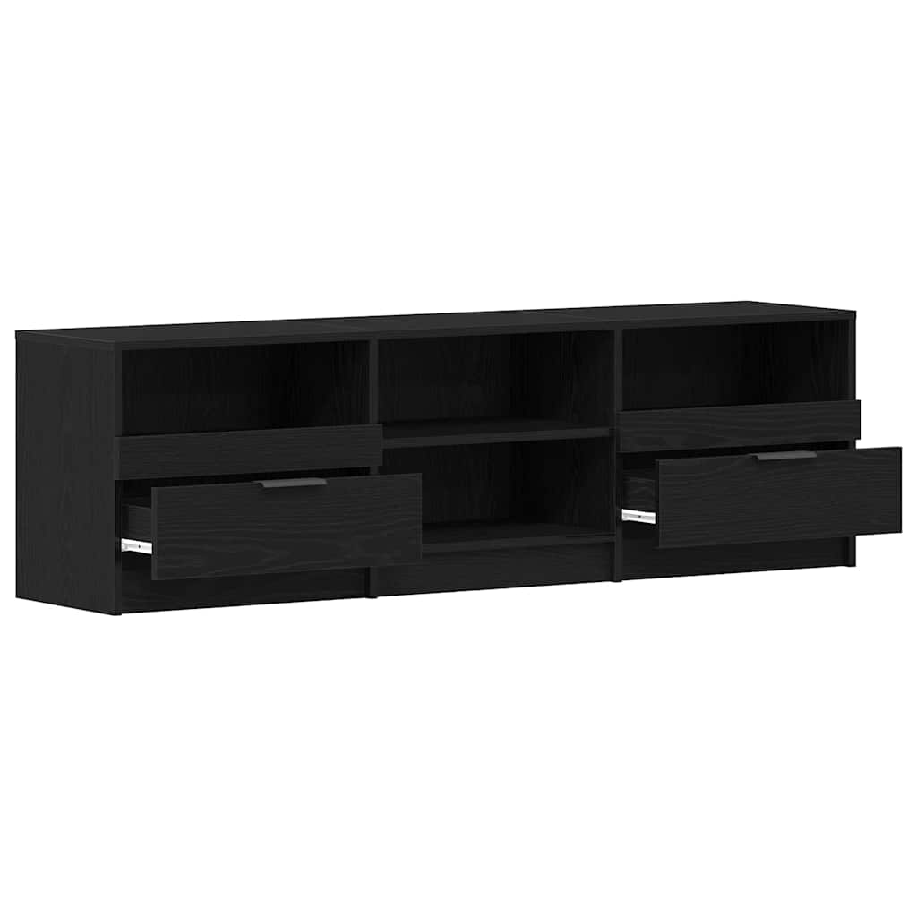 TV Cabinet with Drawer Black 150 x 33.5 x 45 cm Engineered wood