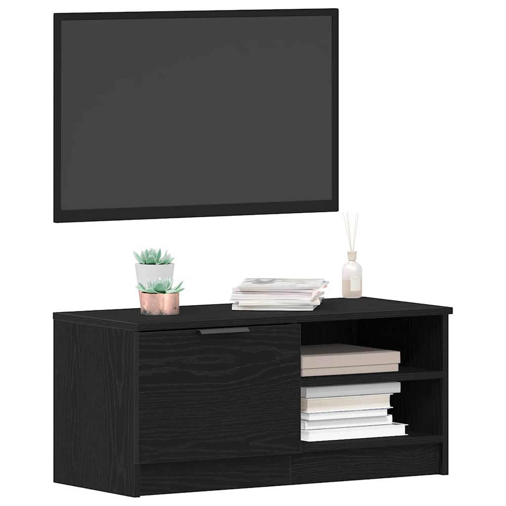 TV Cabinet 2 pcs Black 80 x 35 x 36.5 cm Engineered wood