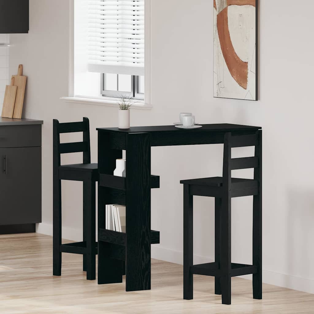 Wall Bar Table Black oak 102 x 55 x 103.5 cm Engineered wood