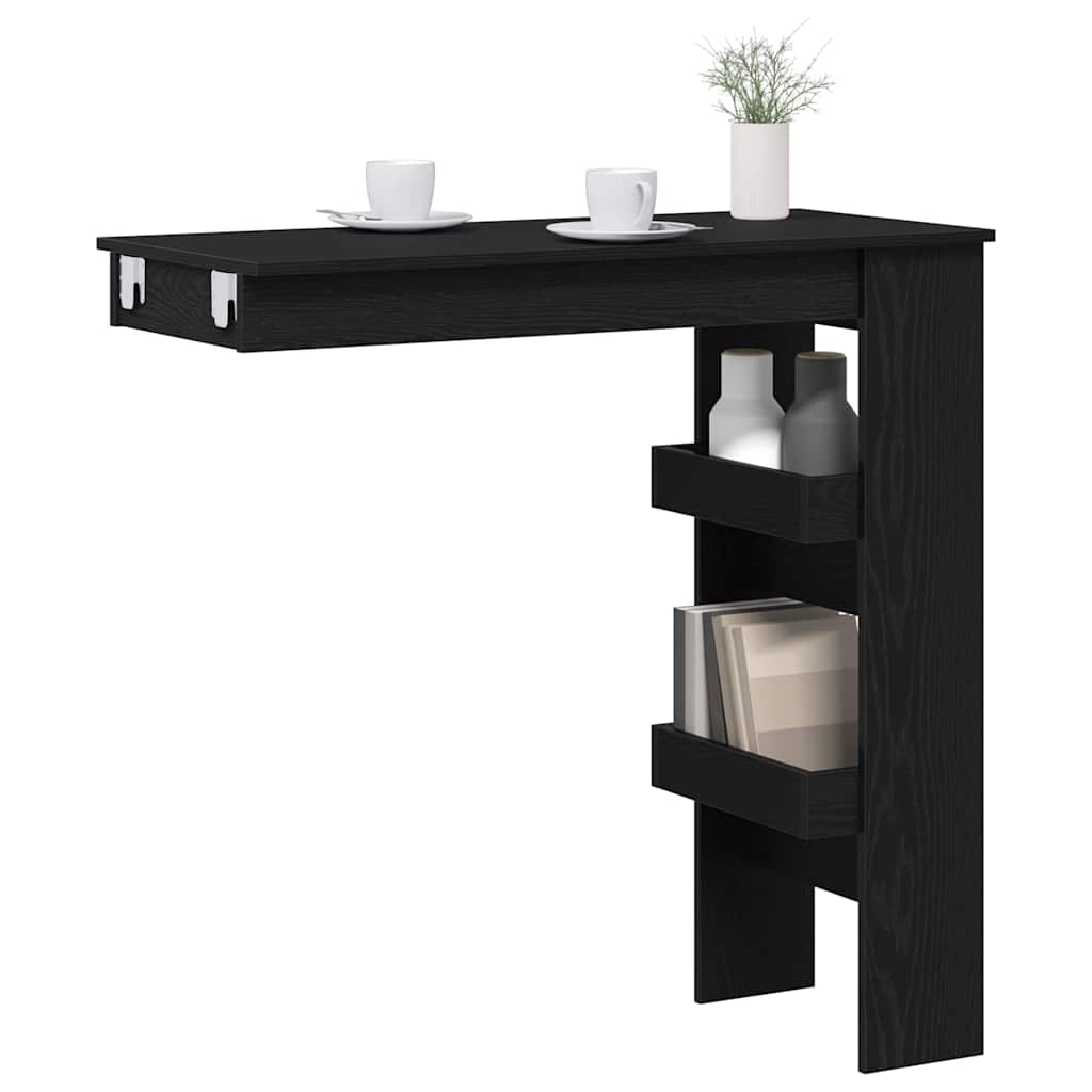 Wall Bar Table Black oak 102 x 55 x 103.5 cm Engineered wood
