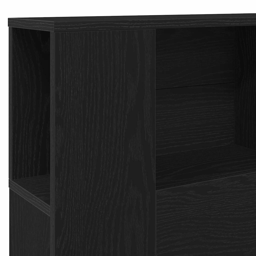 Headboard Cabinet Black oak 140 x 19 x 104.5 cm Engineered wood