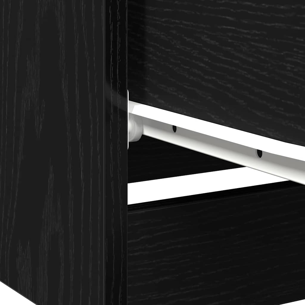 Bedside Cabinet Black oak 40 x 65 x 65 cm Engineered wood
