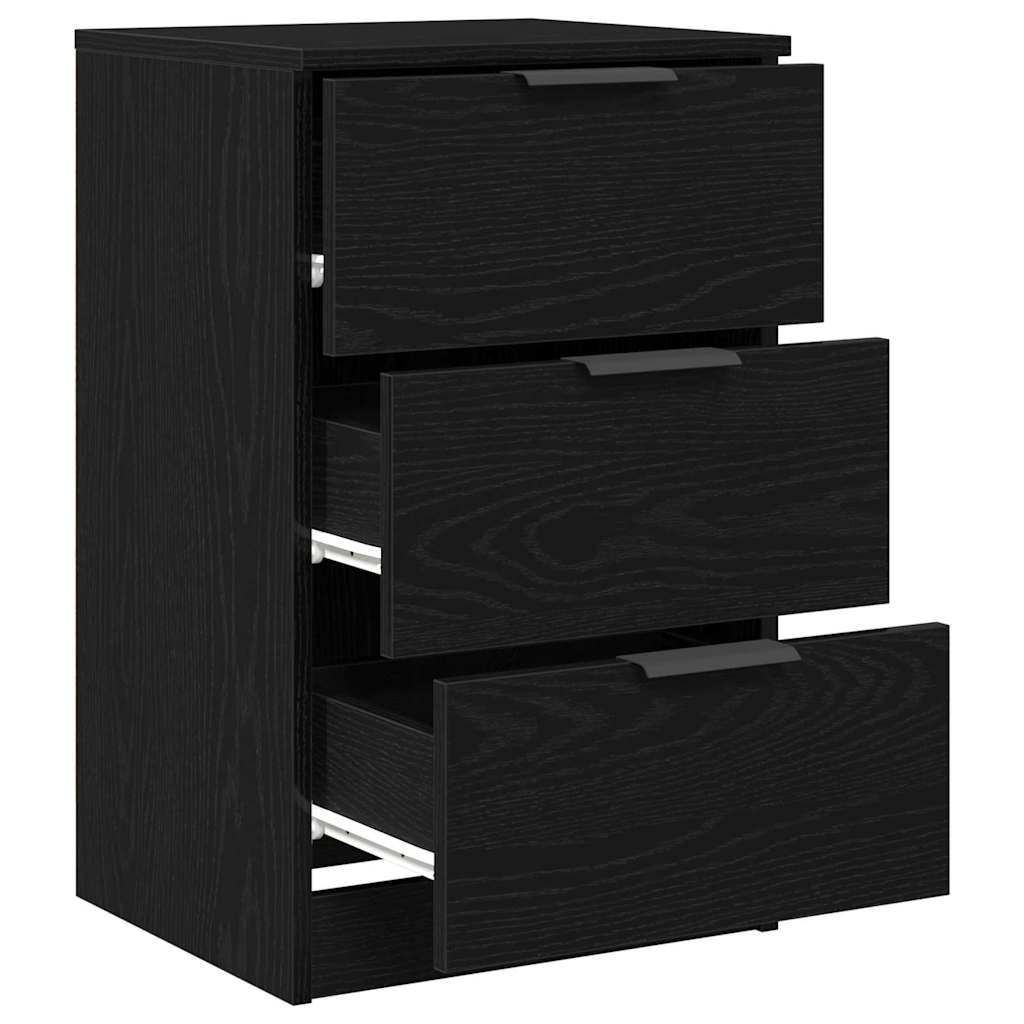 Bedside Cabinet Black oak 40 x 65 x 65 cm Engineered wood