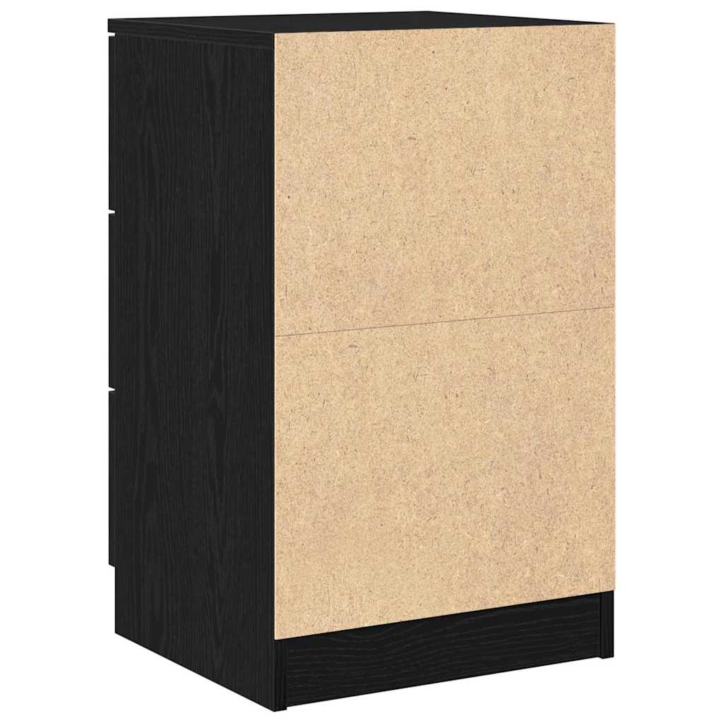 Bedside Cabinet Black oak 40 x 65 x 65 cm Engineered wood