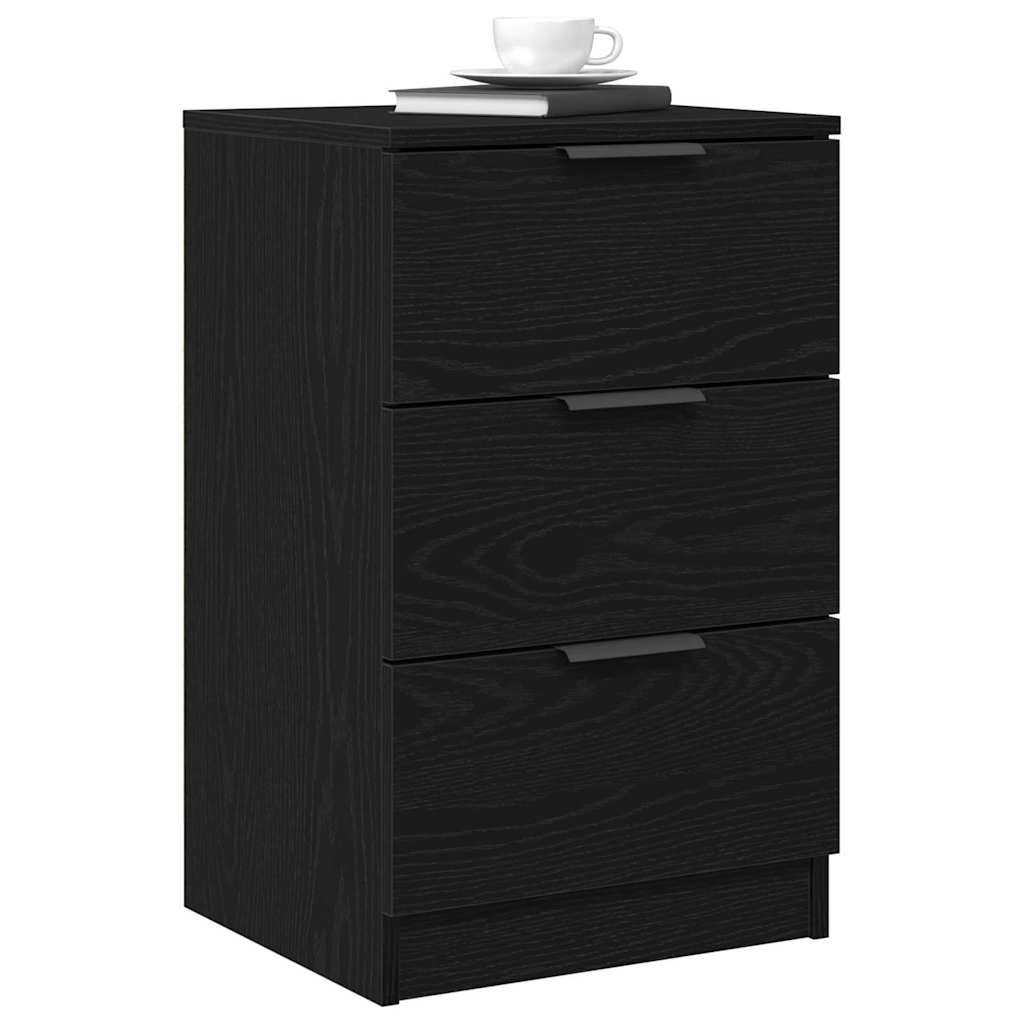 Bedside Cabinet 2 pcs Black oak 40 x 65 x 65 cm Engineered wood