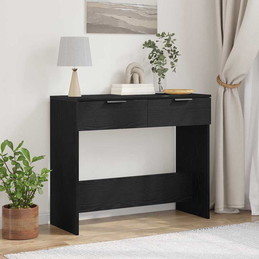 Console Table Black oak 90 x 36 x 75 cm Engineered wood
