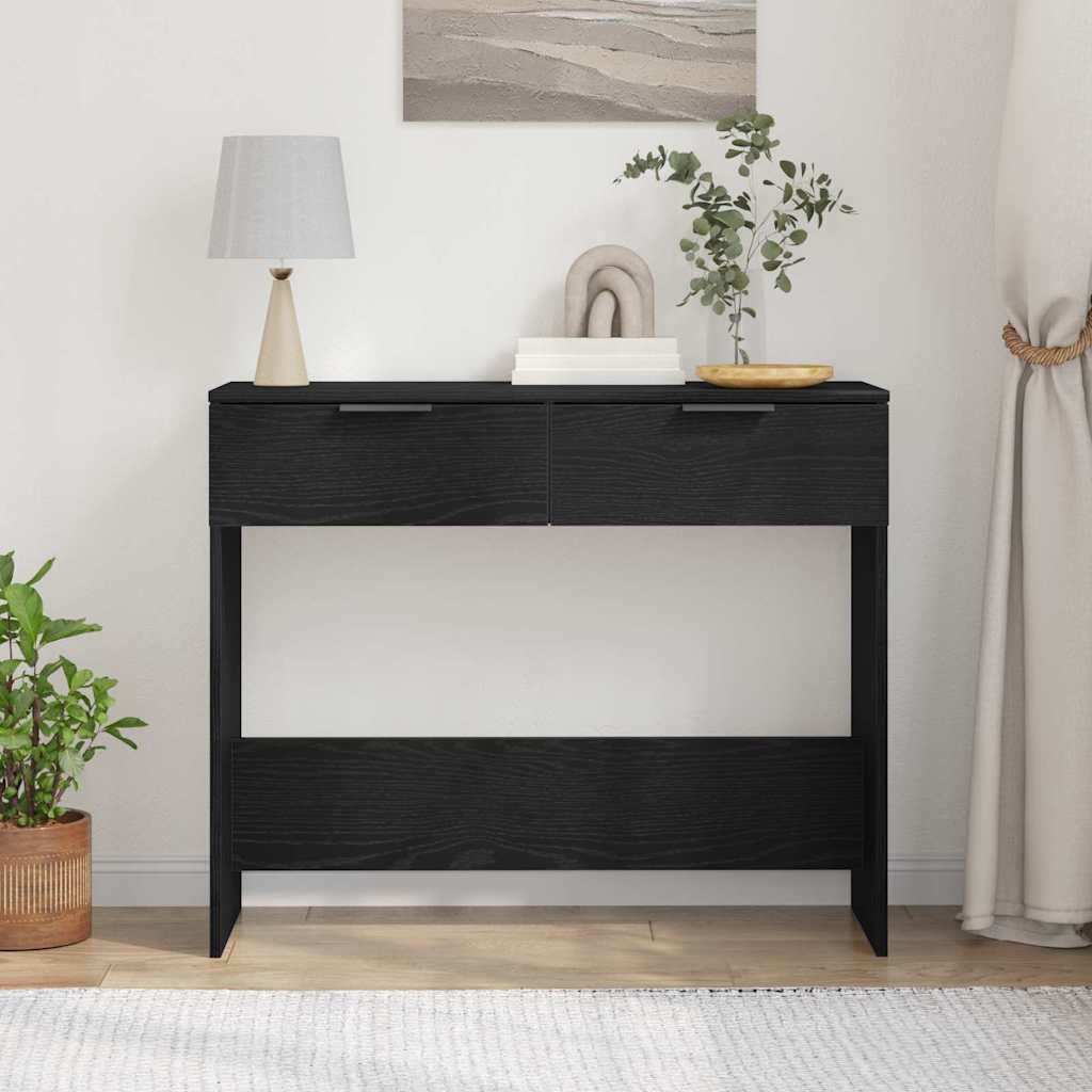 Console Table Black oak 90 x 36 x 75 cm Engineered wood