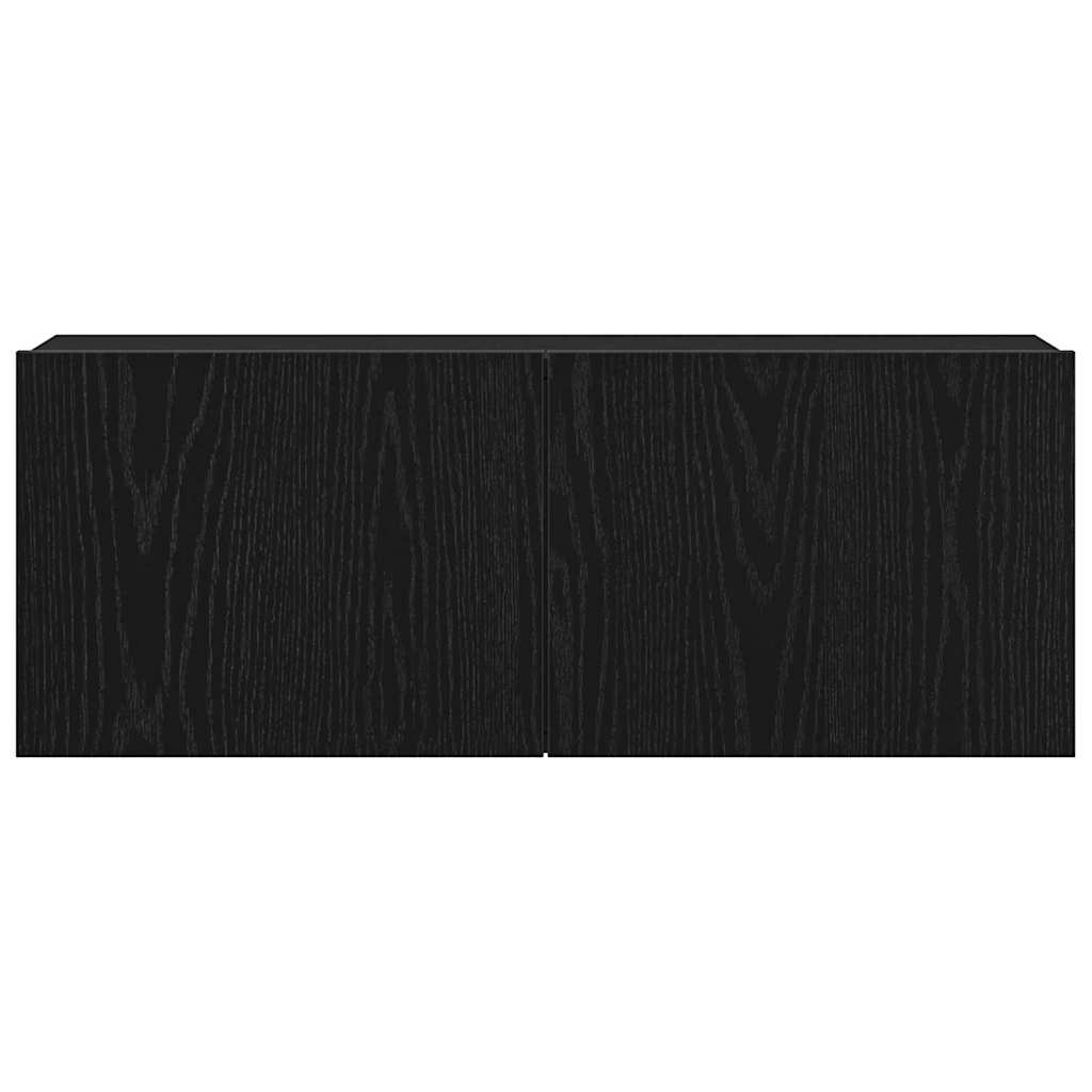 TV Cabinets 2 pcs Black oak 80 x 30 x 30 cm Engineered Wood