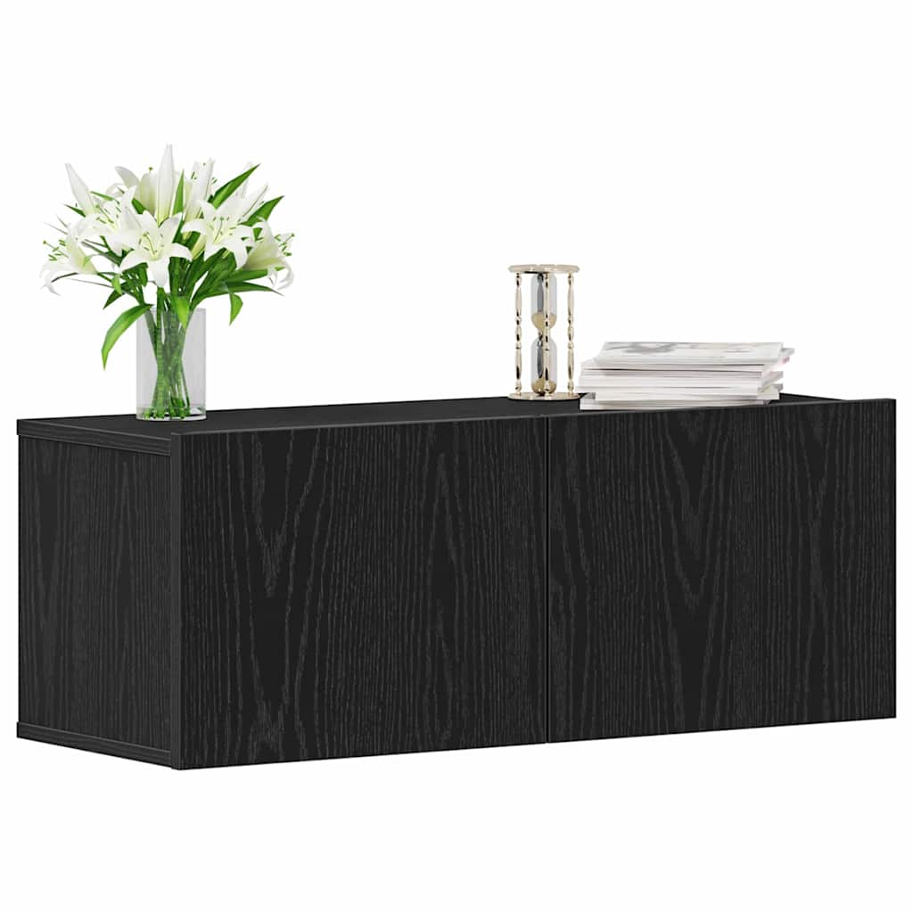 TV Cabinets 2 pcs Black oak 80 x 30 x 30 cm Engineered Wood