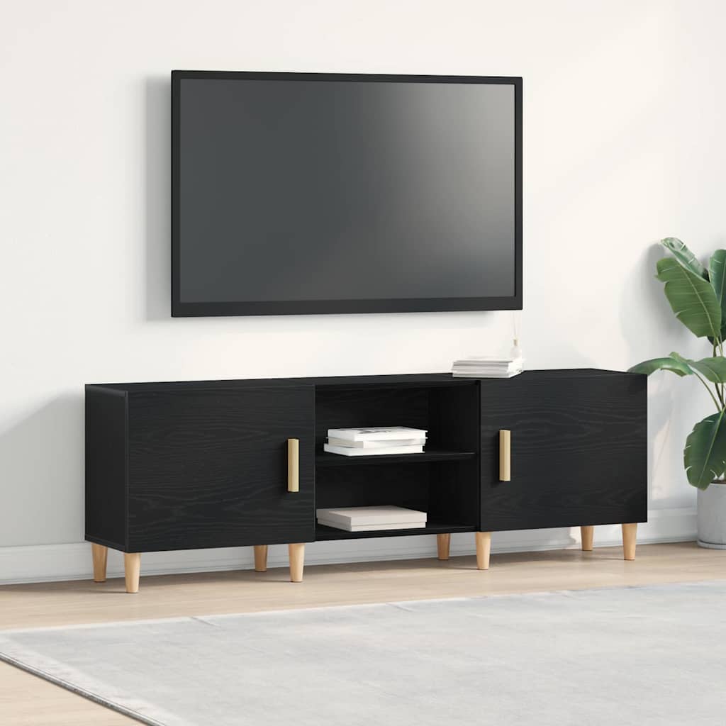 TV Cabinet Black oak 150 x 30 x 50 cm Engineered wood