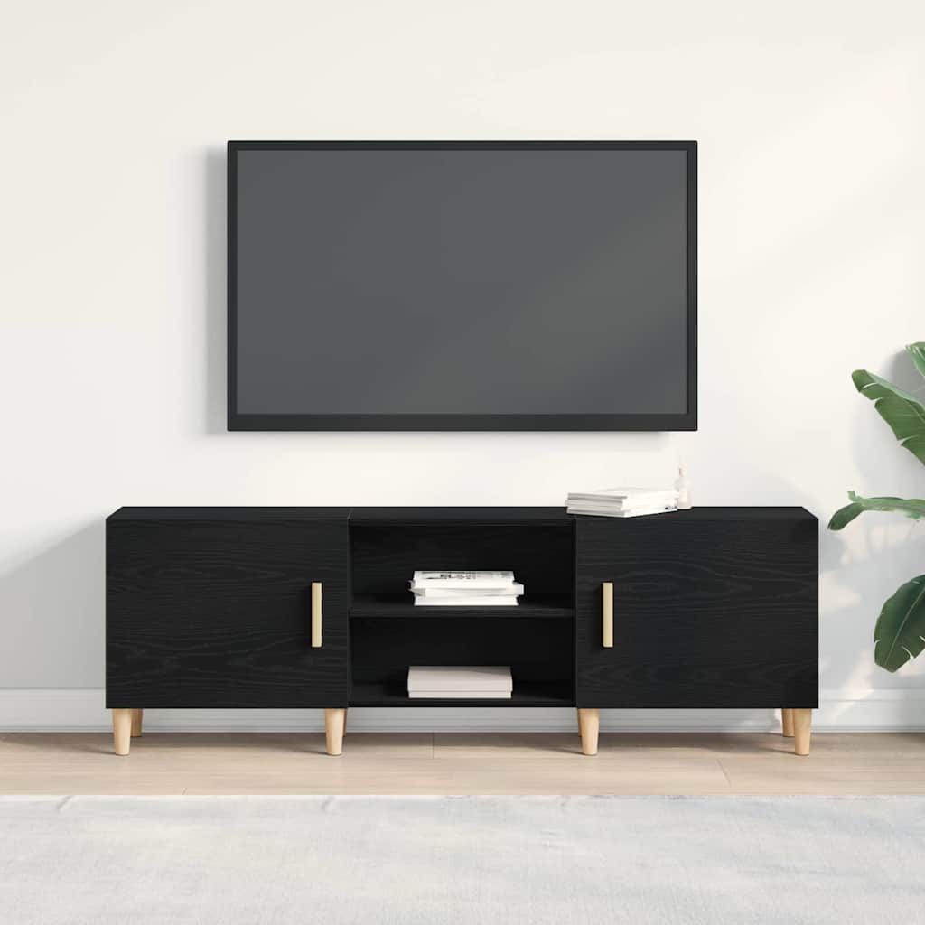 TV Cabinet Black oak 150 x 30 x 50 cm Engineered wood