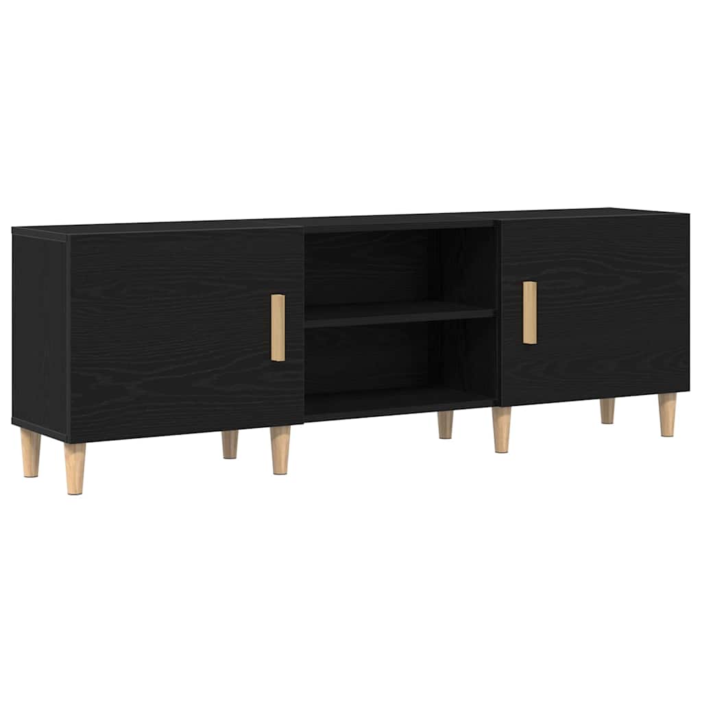TV Cabinet Black oak 150 x 30 x 50 cm Engineered wood