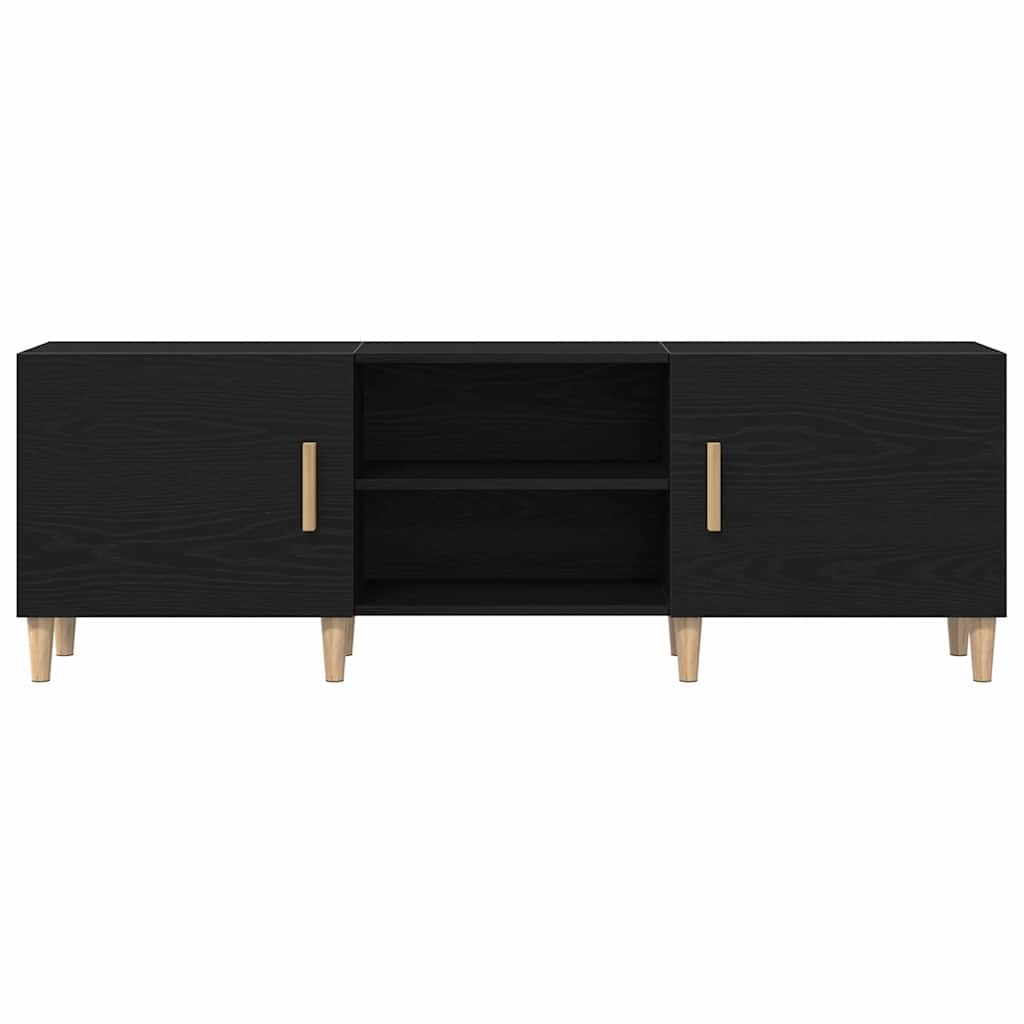 TV Cabinet Black oak 150 x 30 x 50 cm Engineered wood