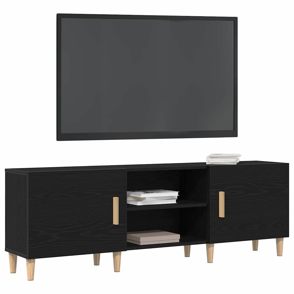 TV Cabinet Black oak 150 x 30 x 50 cm Engineered wood