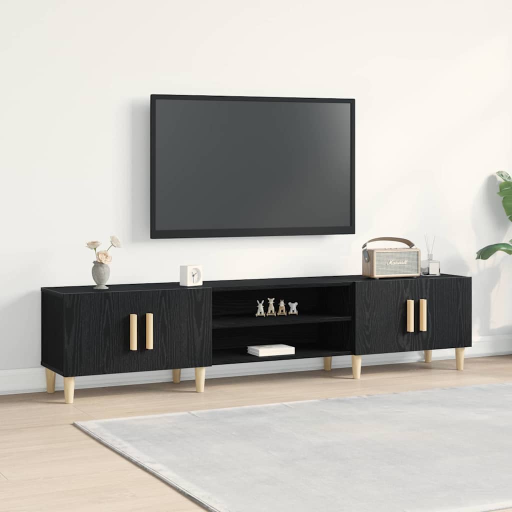 TV Cabinet Black oak 180 x 31.5 x 40 cm Engineered wood