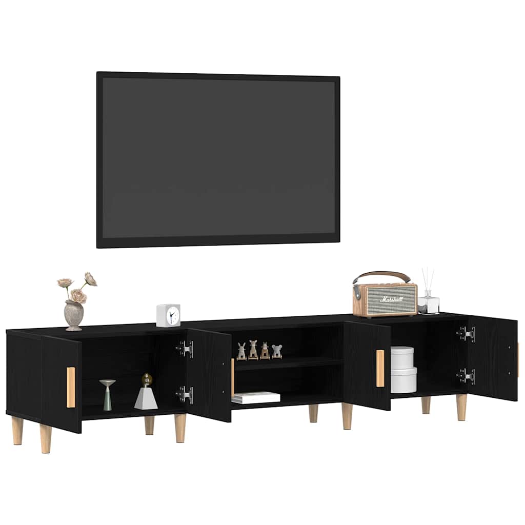 TV Cabinet Black oak 180 x 31.5 x 40 cm Engineered wood