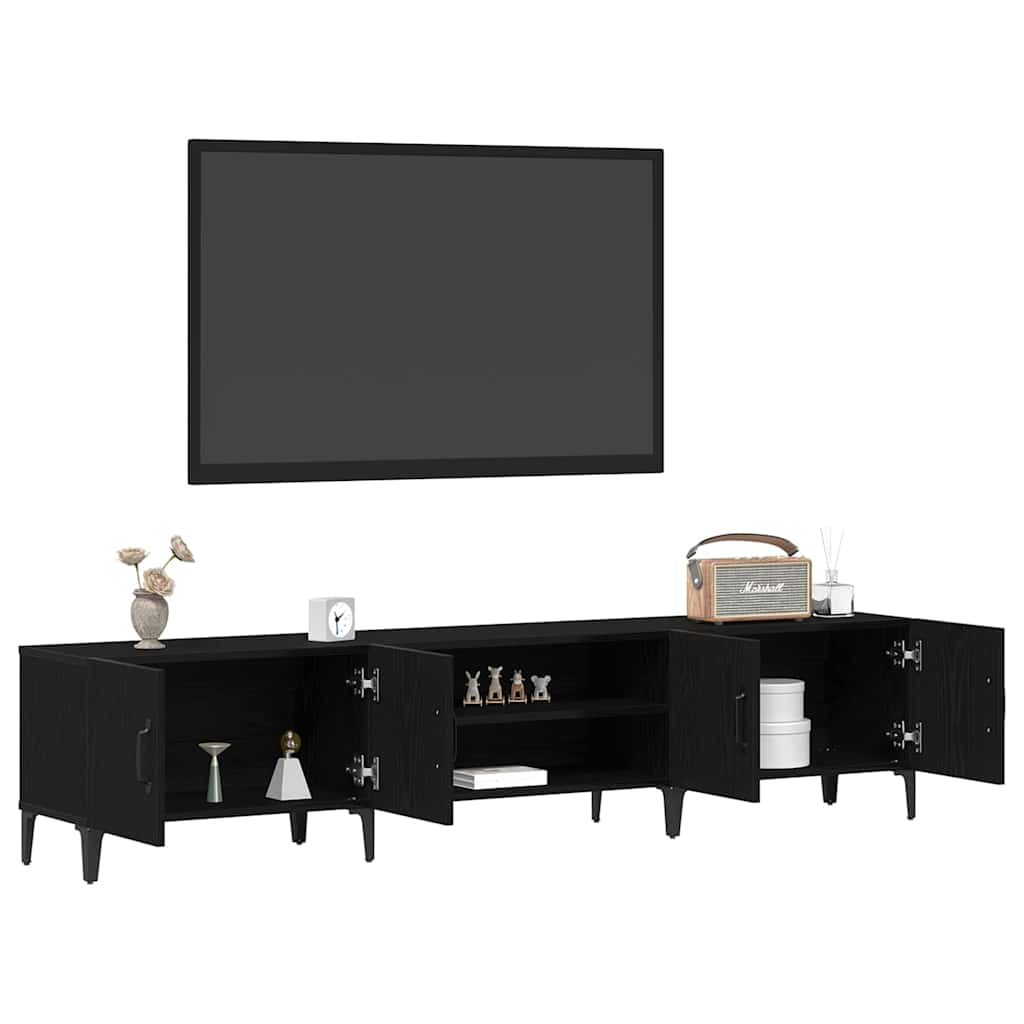 TV Cabinet Black oak 180 x 31.5 x 40 cm Engineered wood