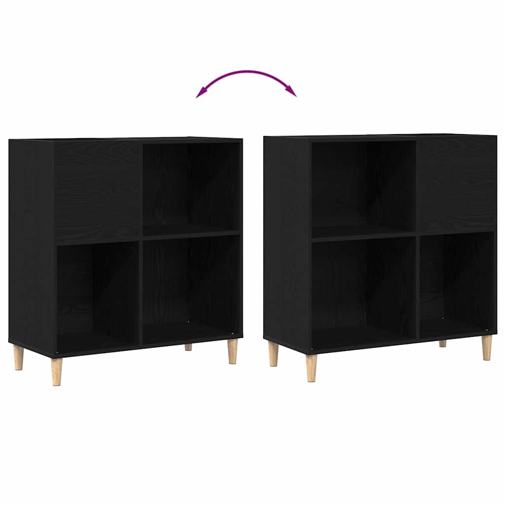 Record Cabinet Black oak 84.5 x 38 x 89 cm Engineered wood