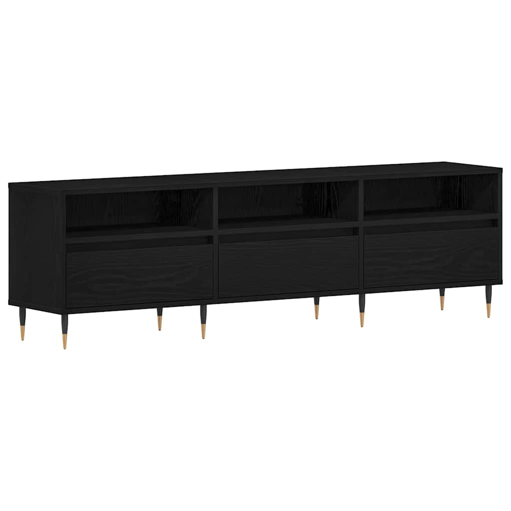 TV Cabinet Black oak 150 x 30 x 44.5 cm Engineered wood