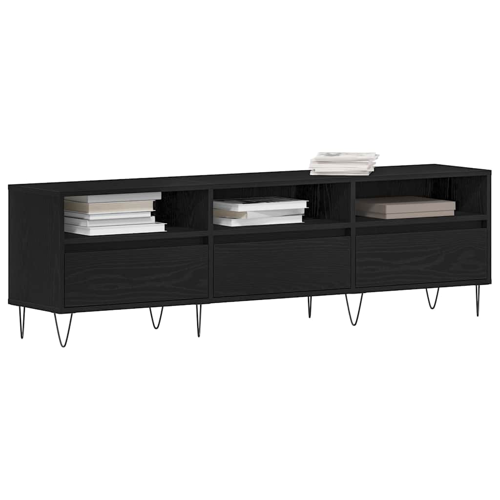 TV Cabinet Black oak 150 x 30 x 44.5 cm Engineered wood
