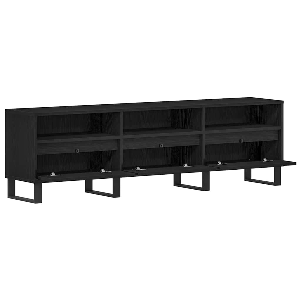 TV Cabinet Black oak 150 x 30 x 44.5 cm Engineered wood