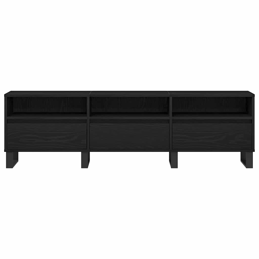 TV Cabinet Black oak 150 x 30 x 44.5 cm Engineered wood