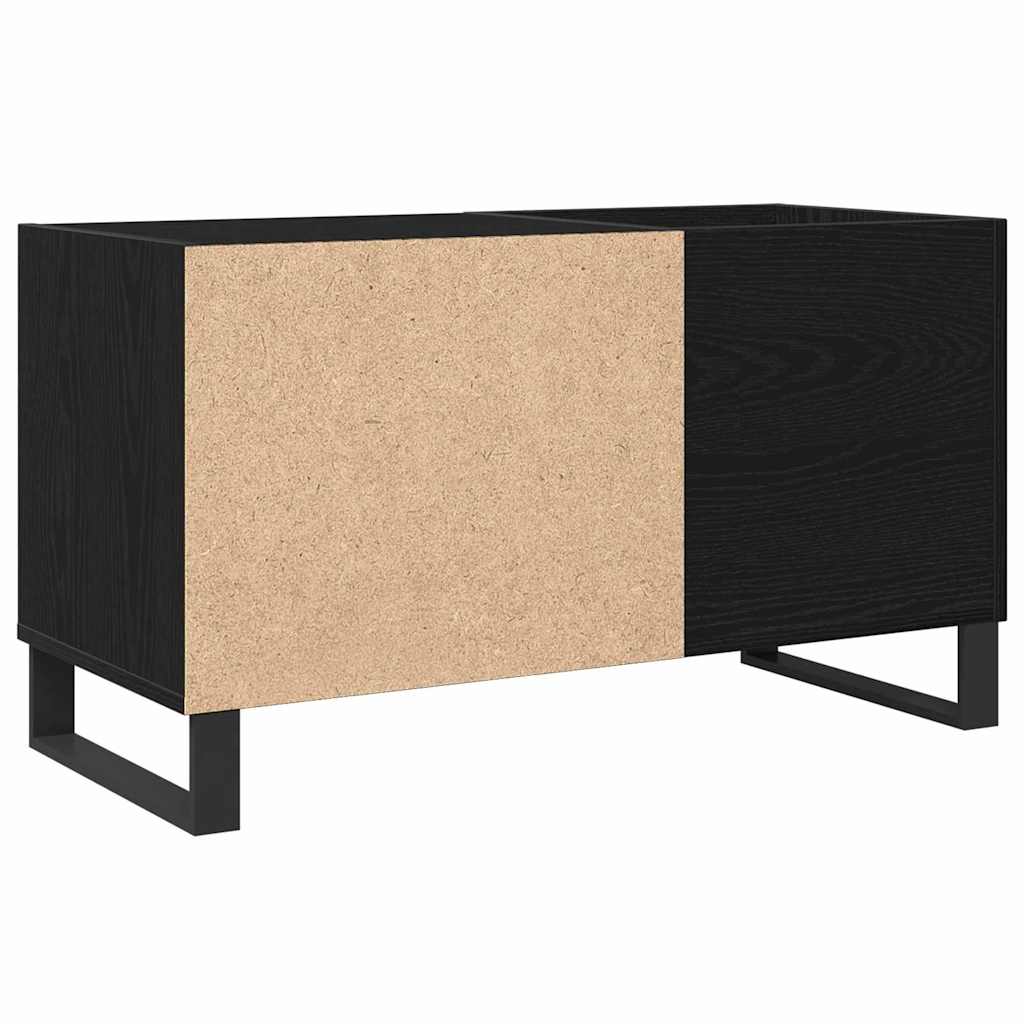 Record Cabinet Black oak 85 x 38 x 48 cm Engineered Wood