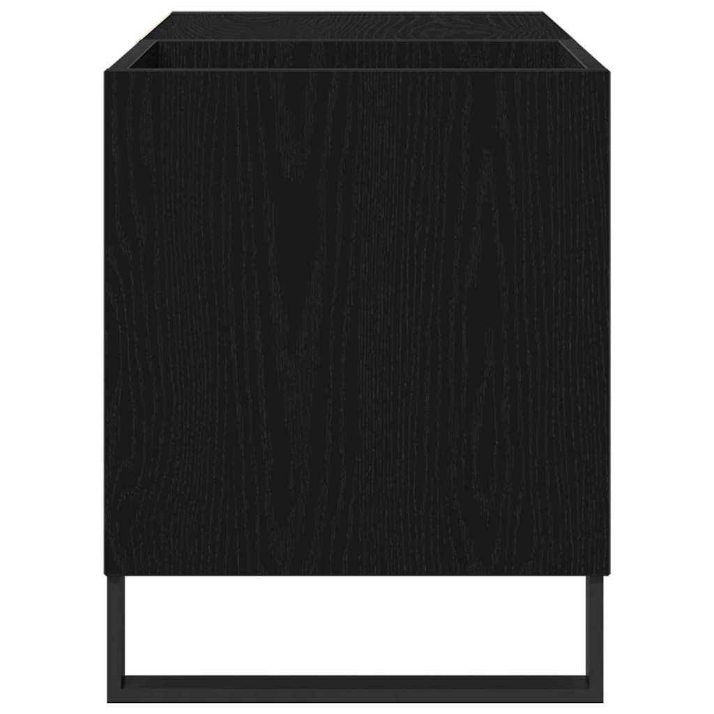 Record Cabinet Black oak 85 x 38 x 48 cm Engineered Wood