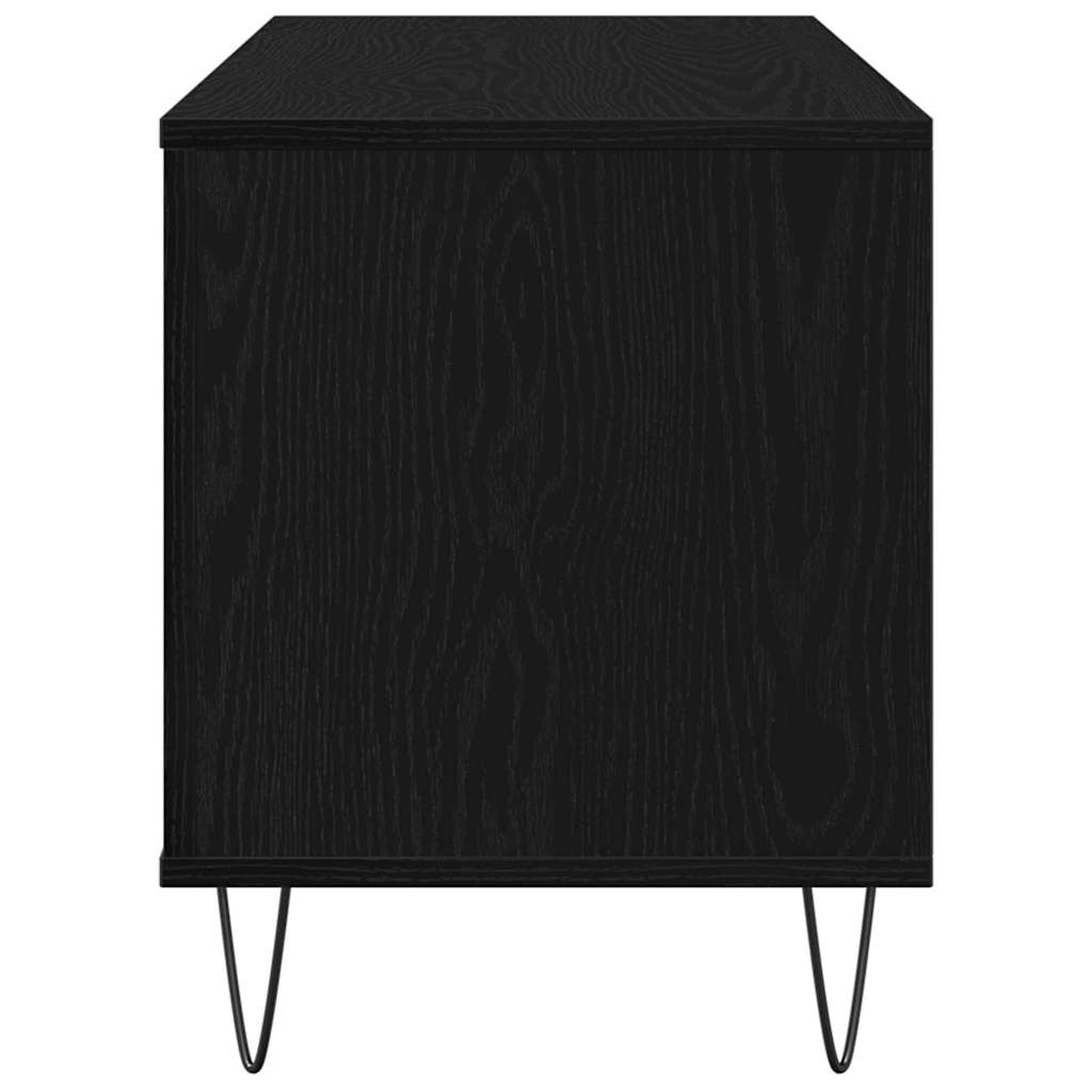 Record Cabinet Black oak 100 x 38 x 48 cm Engineered Wood