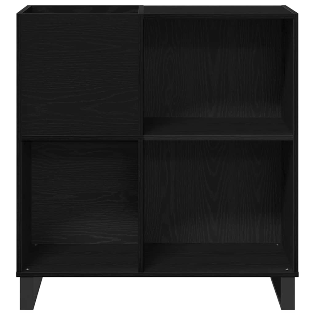 Record Cabinet Black oak 85 x 38 x 89 cm Engineered Wood