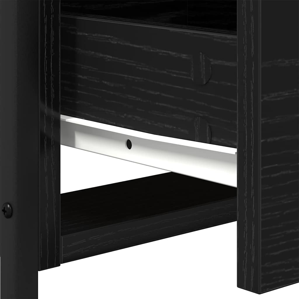 Bedside Cabinet with Drawer Black oak 44 x 45 x 60 cm