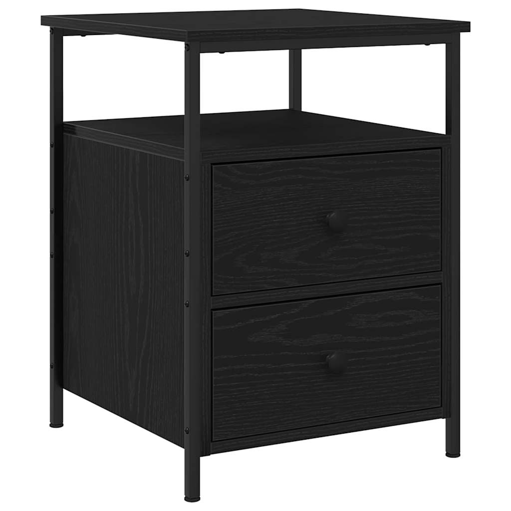 Bedside Cabinet with Drawer Black oak 44 x 45 x 60 cm